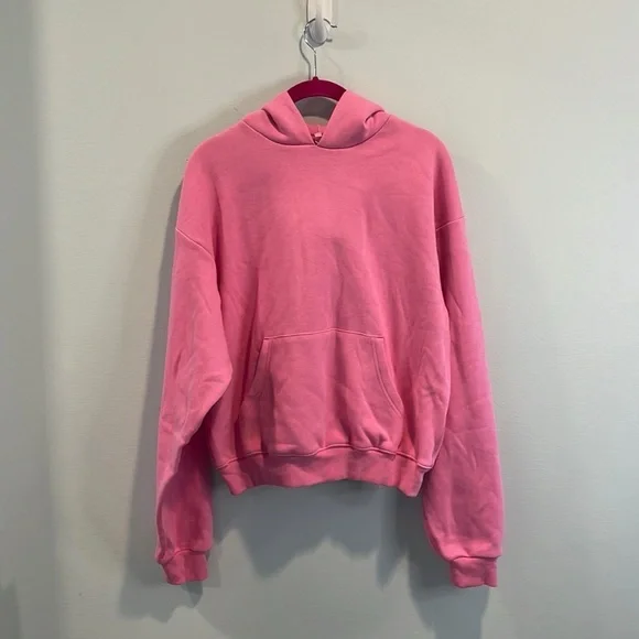 Skims bubblegum cotton fleece pullover hoodie S NWT - Picture 2 of 4